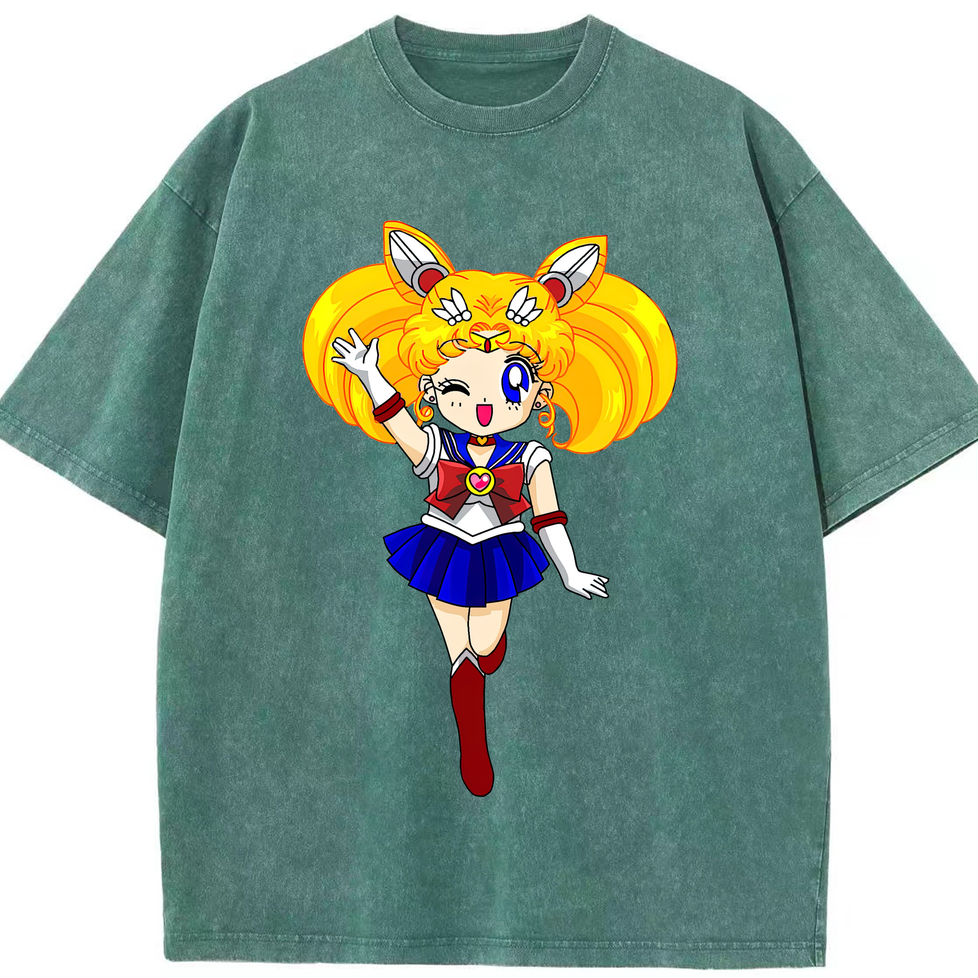 （画像用） 美少女戦士セーラームーン 月野 うさぎ つきの うさぎ Sailor Moon Tsukino Usagi 綿100% ヴィンテージ風 半袖Tシャツ（フロントプリント）